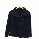 【中古】クローラ crolla ビッグカラー ジャケット 裏起毛 無地 シンプル コットン 綿 ブラック 黒 /HT14 レディース 【ベクトル 古着】 220912(4)