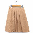 【中古】ロペ ROPE フレア スカート 膝丈 無地 シンプル タック 36 ベージュ /HT27 レディース 【ベクトル 古着】 220912(4)