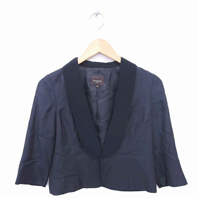 【中古】デミルクス ビームス Demi-Luxe BEAMS ジャケット ショールカラー 総裏地 薄手 七分袖 38 チャコールグレー /TT27 レディース 【ベクトル 古着】 220826