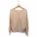 【中古】N.Natural Beauty Basic N.ナチュラルビューティーベーシック ニット カーディガン 長袖 Vネック 無地 シンプル リブ M ベージュ /HT11 レディース 【ベクトル 古着】 220908(4)