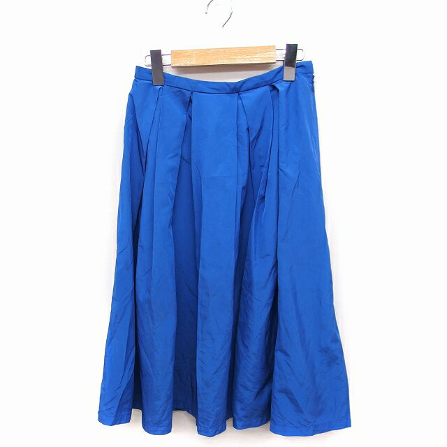【中古】アーバンリサーチ ドアーズ URBAN RESEARCH DOORS タック フレア スカート ロング 無地 シンプル F ブルー 青 /FT12 レディース 【ベクトル 古着】 220826