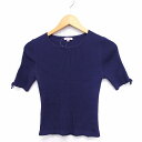 【中古】トッカ TOCCA 半袖 ニット セーター 丸首 リブ レースアップ M パープル 紫 /FT29 レディース 【ベクトル 古着】 220909