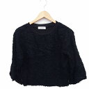 【中古】トロイメライ traumerei ニット カットソー 丸首 七分袖 起毛 38 ブラック 黒 /FT34 レディース 【ベクトル 古着】 221008