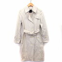 【中古】アンタイトル UNTITLED トレンチ コート ロング 無地 シンプル ストライプ 柄 スリット コットン 綿 2 ベージュ /HT10 レディース 【ベクトル 古着】 221024(4)