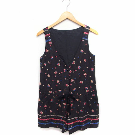 【中古】シンシアローリー CYNTHIA ROWLEY サロペット オールインワン 花柄 ひざ丈 リボン ウール混 2 チャコール /FT34 レディース 【ベクトル 古着】 221104 【中古】シンシアローリー CYNTHIA ROWLEY サロペット オールインワン 花柄 ひざ丈 リボン ウール混 2 チャコール /FT34 レディース 【ベクトル 古着】 221104