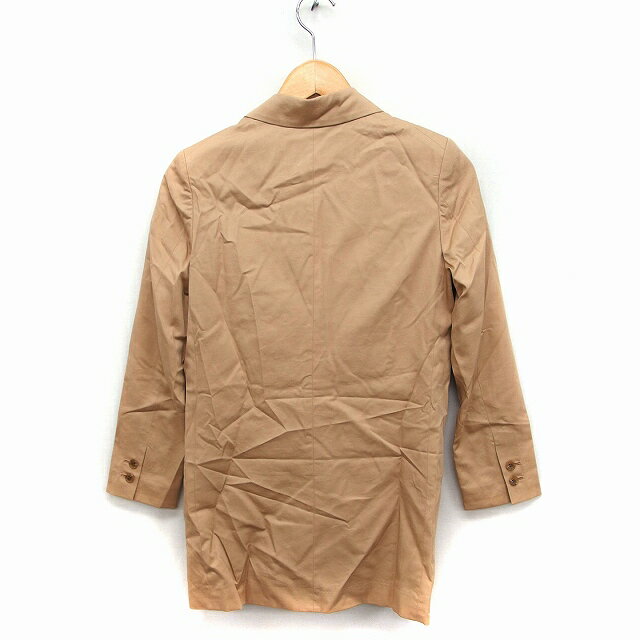 【中古】バナーバレット Banner Barrett テーラード ジャケット アウター ロング丈 無地 コットン 綿 36 ベージュ /FT37 レディース 【ベクトル 古着】 221107