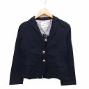 【中古】アースミュージック&エコロジー EARTH MUSIC & ECOLOGY テーラード ジャケット アウター ブレザー 無地 コットン 綿 M ネイビー 紺 /FT18 【ベクトル 古着】 221109(4)