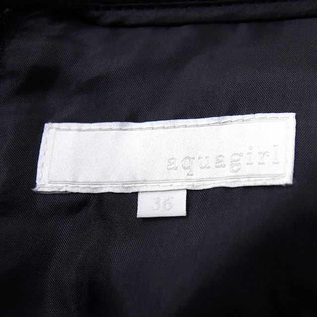 【中古】アクアガール aquagirl コクーン スカート ミニ タック 無地 起毛 ウール 36 ブラック 黒 /FT10 レディース 【ベクトル 古着】 221111