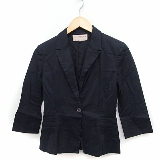 【中古】プロポーション ボディドレッシング PROPORTION BODY DRESSING テーラード ジャケット アウター 七分袖 無地 コットン 綿 3 ブラック 黒 /FT12 レディース 【ベクトル 古着】 221112 【中古】プロポーション ボディドレッシング PROPORTION BODY DRESSING テーラード ジャケット アウター 七分袖 無地 コットン 綿 3 ブラック 黒 /FT12 レディース 【ベクトル 古着】 221112