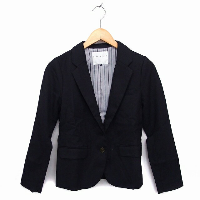 【中古】ローリーズファーム LOWRYS FARM ジャケット アウター テーラード 総裏地 ウール混 無地 M 黒 ブラック /NT32 レディース 【ベクトル 古着】 221117