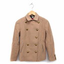 【中古】ドーリーガールバイアナスイ DOLLY GIRL by ANNA SUI ジャケット コート アウター ステンカラー ウール ダブル 無地 2 ライトブ...