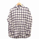 【中古】ユニクロ UNIQLO シャツワンピ ワンピース 長袖 膝丈 チェック 柄 コットン 綿 XL ベージュ /HT2 レディース 【ベクトル 古着】 22...