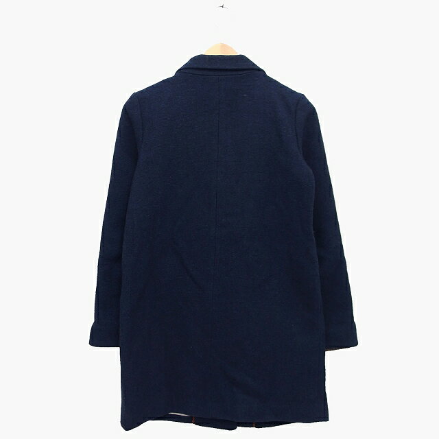 【中古】セブンデイズサンデイ SEVENDAYS＝SUNDAY チェスター コート ミディ丈 シングル パイピング ウール混 M ネイビー 紺 /HT22 レディース 【ベクトル 古着】 221205