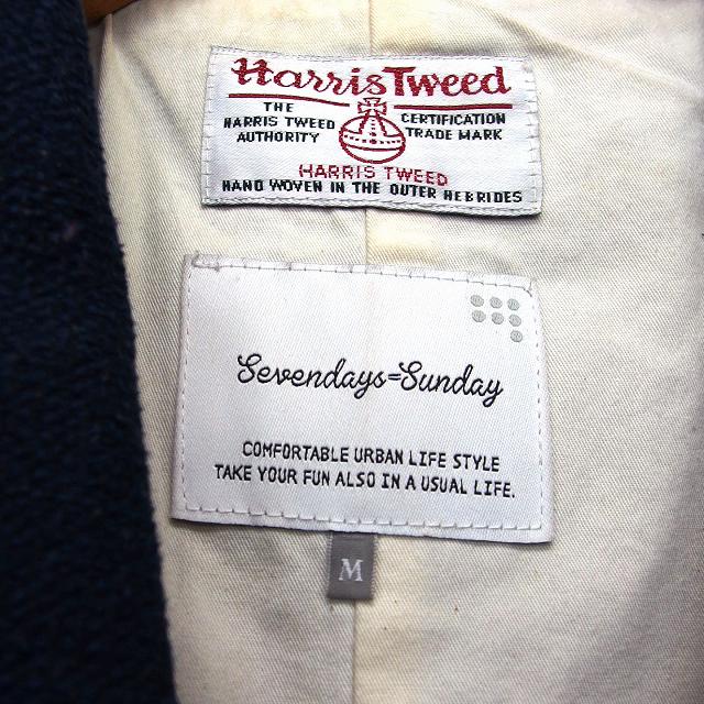 【中古】セブンデイズサンデイ SEVENDAYS＝SUNDAY チェスター コート ミディ丈 シングル パイピング ウール混 M ネイビー 紺 /HT22 レディース 【ベクトル 古着】 221205
