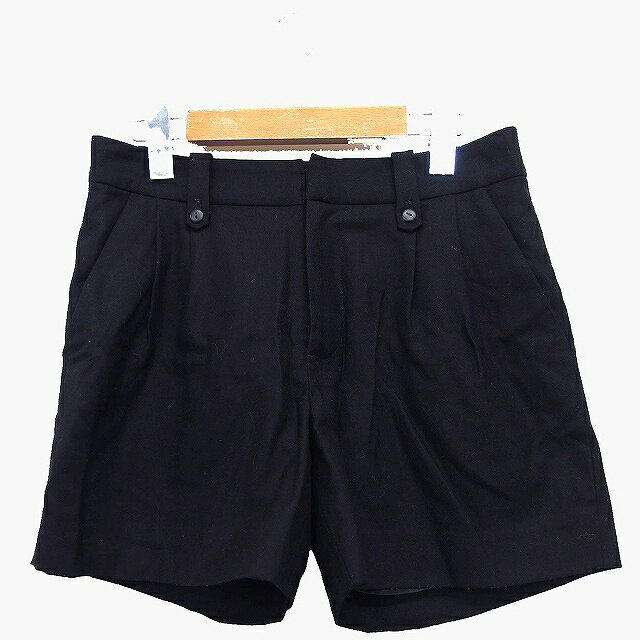 【中古】スローブ イエナ SLOBE IENA ショート パンツ タック ウール 毛 36 ブラック 黒 /HT35 レディース 【ベクトル 古着】 221221