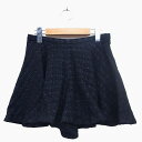 【中古】アンタイトル UNTITLED キュロット ショート パンツ フレア ツイード ラメ混 ウール混 1 ブラック 黒 /HT33 レディース 【ベクトル ...