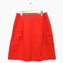 【中古】N.Natural Beauty Basic N.ナチュラルビューティーベーシック 台形 スカート 膝丈 総柄 タック ウール 毛 カシミヤ混 M オレンジ /HT13 レディース 【ベクトル 古着】 221216(4)