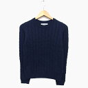 【中古】ビーミングバイビームス B:MING LIFE STORE by BEAMS セーター ニット 長袖 丸首 ケーブル編み 切替リブ ウール混 ネイビー 紺 /HT26 レディース 【ベクトル 古着】 221228(4)