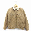 【中古】メルロー merlot ジャンパー ブルゾン アウター ステンカラー コーデュロイ ボア ドロップショルダー F ライトブラウン /NT15 レディース 【ベクトル 古着】 230206