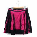 【中古】ボディドレッシングデラックス BODY DRESSING Deluxe スカート フレア ミニ タック サイドジップ ツートンカラー 36 ピンク 黒 ブラック /NT2 レディース 【ベクトル 古着】 230210(4)