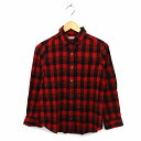 【中古】スピック&スパン Spick&Span シャツ カジュアルシャツ ステンカラー コットン混 チェック 長袖 赤 レッド /NT5 レディース 【ベクトル 古着】 230216(4)