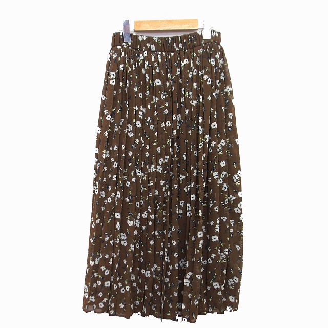 【中古】グローバルワーク GLOBAL WORK ギャザー スカート フレア シフォン 花柄 M ブラウン 茶 /HT27 レディース 【ベクトル 古着】 230306 vectorpremium-17335978 ブランド古着ベクトルプレミアム店 サンプル画像2