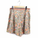 【中古】クミキョク 組曲 KUMIKYOKU キュロット パンツ ワイド ショート タック 花柄 5 オレンジ /NT28 レディース 【ベクトル 古着】 23...