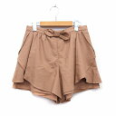【中古】リランドチュール Rirandture キュロット パンツ ショート リボン ティアード シンプル 2 ベージュ /KT32 レディース 【ベクトル 古...