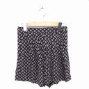 【中古】チャオパニック CIAOPANIC キュロット ショート パンツ 総柄 薄手 F ブラック ベージュ 黒 薄茶 /TT14 レディース 【ベクトル 古着...