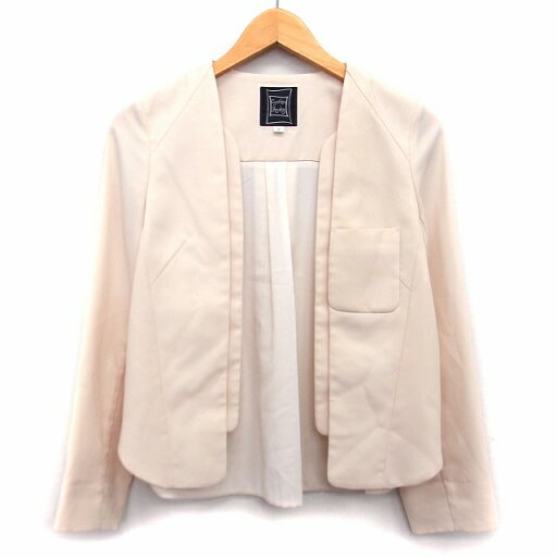 【中古】シンシアローリー CYNTHIA ROWLEY トッパー ジャケット ノーカラー 無地 シンプル タック 薄手 2 ライトベージュ /HT22 レディース 【ベクトル 古着】 230504 【中古】シンシアローリー CYNTHIA ROWLEY トッパー ジャケット ノーカラー 無地 シンプル タック 薄手 2 ライトベージュ /HT22 レディース 【ベクトル 古着】 230504