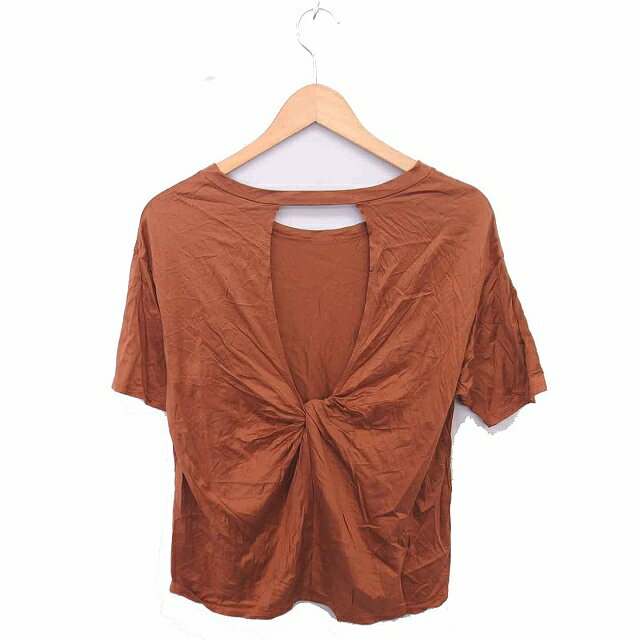 【中古】バナーバレット Banner Barrett カットソー Tシャツ ボートネック 背あき 無地 シンプル 半袖 38 茶 ブラウン /TT5 レディース 【ベクトル 古着】 230506