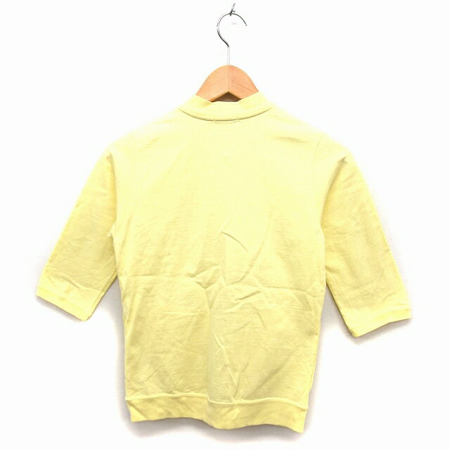 【中古】エックスガール x-girl ジップアップ ジャケット 五分袖 ロゴプリント コットン 綿 1 イエロー 黄 /FT17 レディース 【ベクトル 古着】 230510