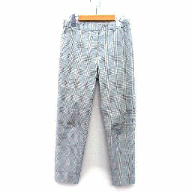 【中古】N.Natural Beauty Basic N.ナチュラルビューティーベーシック テーパード パンツ スキニー グレンチェック 柄 綿混 XS ライトグレー 灰 /HT25 レディース 【ベクトル 古着】 230517