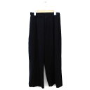 【中古】ドゥアルシーヴ DOUX ARCHIVES パンツ ワイド センタープレス タック 透け感 ハイライズ 無地 M 黒 ブラック /NT34 レディース 【ベクトル 古着】 230607