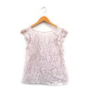 【中古】ジルスチュアート JILL STUART ブラウス シャツ プルオーバー 半袖 フリルスリーブ S ピンクベージュ /KT29 レディース 【ベクトル 古着】 230621(4)