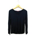 【中古】コントワーデコトニエ COMPTOIR DES COTONNIERS カットソー Tシャツ Vネック シルク混 バッククロス 透け感 長袖 7 黒 ブラック /NT30 レディース 【ベクトル 古着】 230712