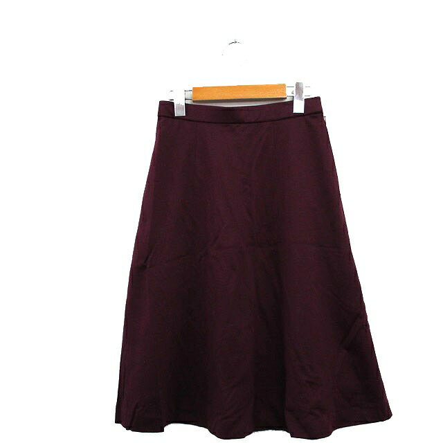 【中古】クミキョク 組曲 KUMIKYOKU スカート フレア ロング コットン 1 ワインレッド 赤 /KT17 レディース 【ベクトル 古着】 230803