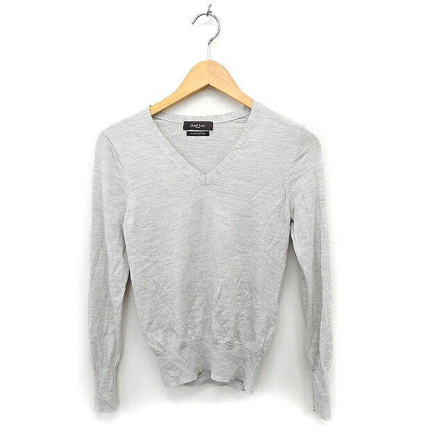 【中古】デミルクス ビームス Demi-Luxe BEAMS Vネック ニット セーター 長袖 ハイゲージ ウール ライ..