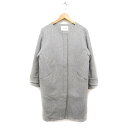 【中古】ジョイントワークス JOINT WORKS ノーカラー コート アウター ミドル丈 無地 ウール混 グレー 灰 /FT20 レディース 【ベクトル 古着...