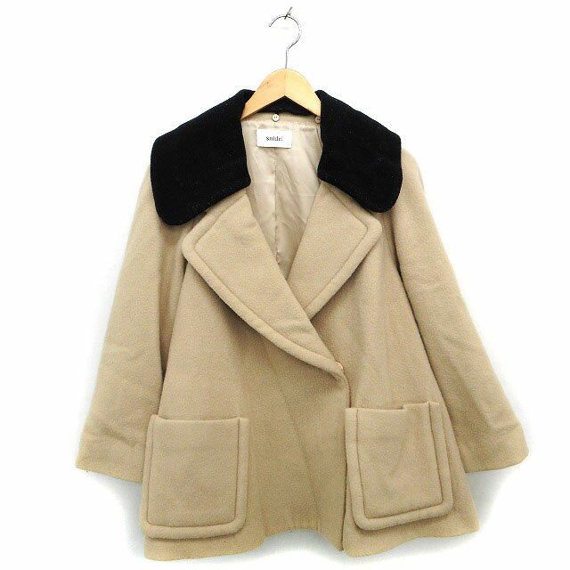 【中古】スナイデル snidel チェスター コート アウター ショート ウール 無地 F ...