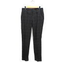 【中古】ザラ トラファルック ZARA Trafaluc パンツ テーパード ローライズ ウール混 チェック ジップフライ 34 チャコールグレー /NT14 ...