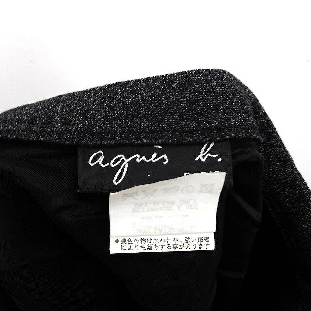 ブランド古着ベクトルプレミアム店の【中古】アニエスベー agnes b. 台形 スカート ミニ 総柄 タック ウール 毛 34 ダークグレー 灰 /HT7 レディース 【ベクトル 古着】 230920｜アングル3