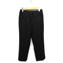 【中古】ジャンニ ロ ジュディチェ GIANNI LO GIUDICE パンツ ストレート クロップド ウール混 センタープレス 36 ディープブラウン /NT30 レディース 【ベクトル 古着】 230925