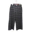 【中古】エドウィン EDWIN チェック柄 ワイドパンツ ストレッチ ロング S チャコール /FT44 レディース 【ベクトル 古着】 230925