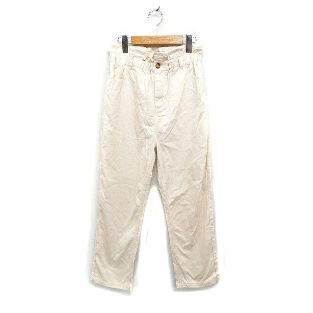 【中古】ペアマノン pairmanon ハイウエスト テーパードパンツ 無地 コットンツイル F アイボリー 白 /FT6 レディース 【ベクトル 古着】 231002