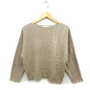 【中古】グローブ grove ニット セーター ケーブル編み リブ ラメ混 ドルマンスリーブ 長袖 M ベージュ /NT34 レディース 【ベクトル 古着】 231004(4)