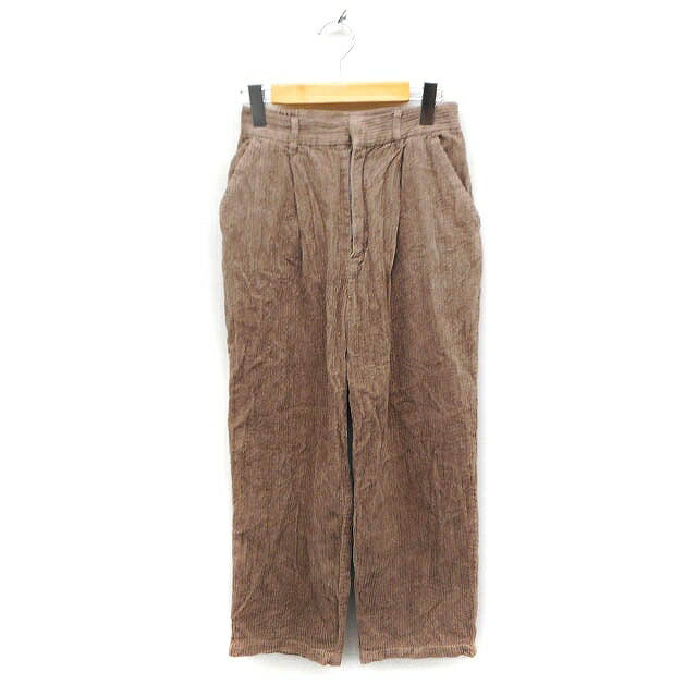 【中古】ダブルクローゼット w closet コーデュロイ アンクルパンツ 無地 コットン 綿 F モカ /FT43 レディース 【ベクトル 古着】 231006(4)