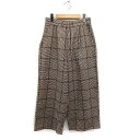 【中古】ドレスキップ DRESKIP タック ワイドパンツ 千鳥格子 M ブラウン 茶 /FT28 レディース 【ベクトル 古着】 231005