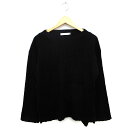 【中古】マウジー moussy ニット カットソー リブ コットン混 スリット ロングテール 長袖 F 黒 ブラック /NT27 レディース 【ベクトル 古着】 231020