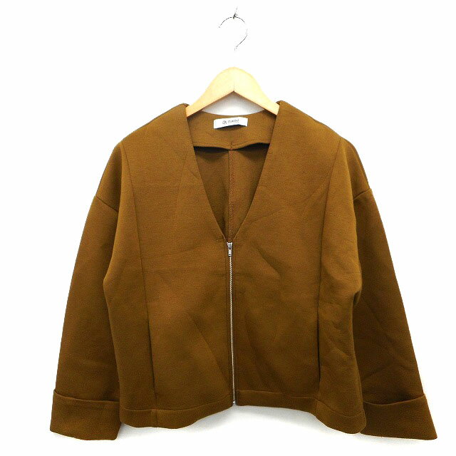 【中古】ナノユニバース nano universe ジャンパー ブルゾン アウター クロップド ジップアップ ロールアップ F 茶 ブラウン /NT24 レディース 【ベクトル 古着】 231020(4)